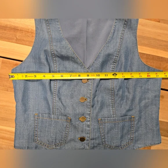 Sigrid Olsen Vintage Blue Denim Vest - Picture 10 of 10